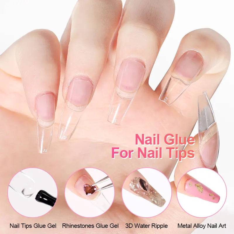 LIMEGIRL Nail Tips Glue Gel Uv False Polish Manicure Hybrid Gellac