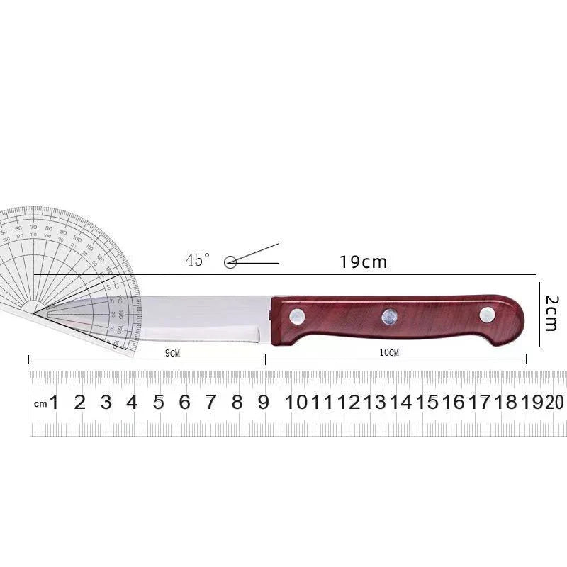 Stainless Steel Portable Fruit Knife – Wood-Look Handle | 19cm