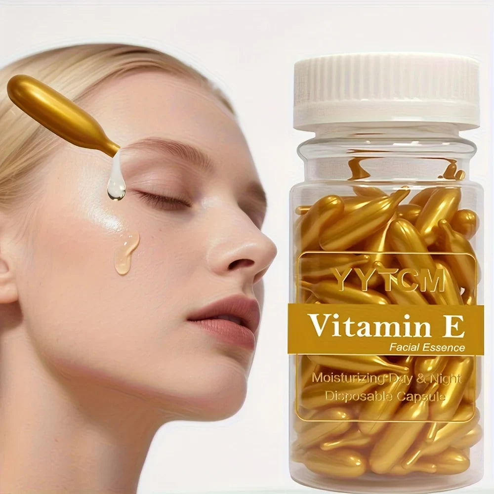 Vitamin E Serum Capsules – Hydrating Facial Oil | 90 Count