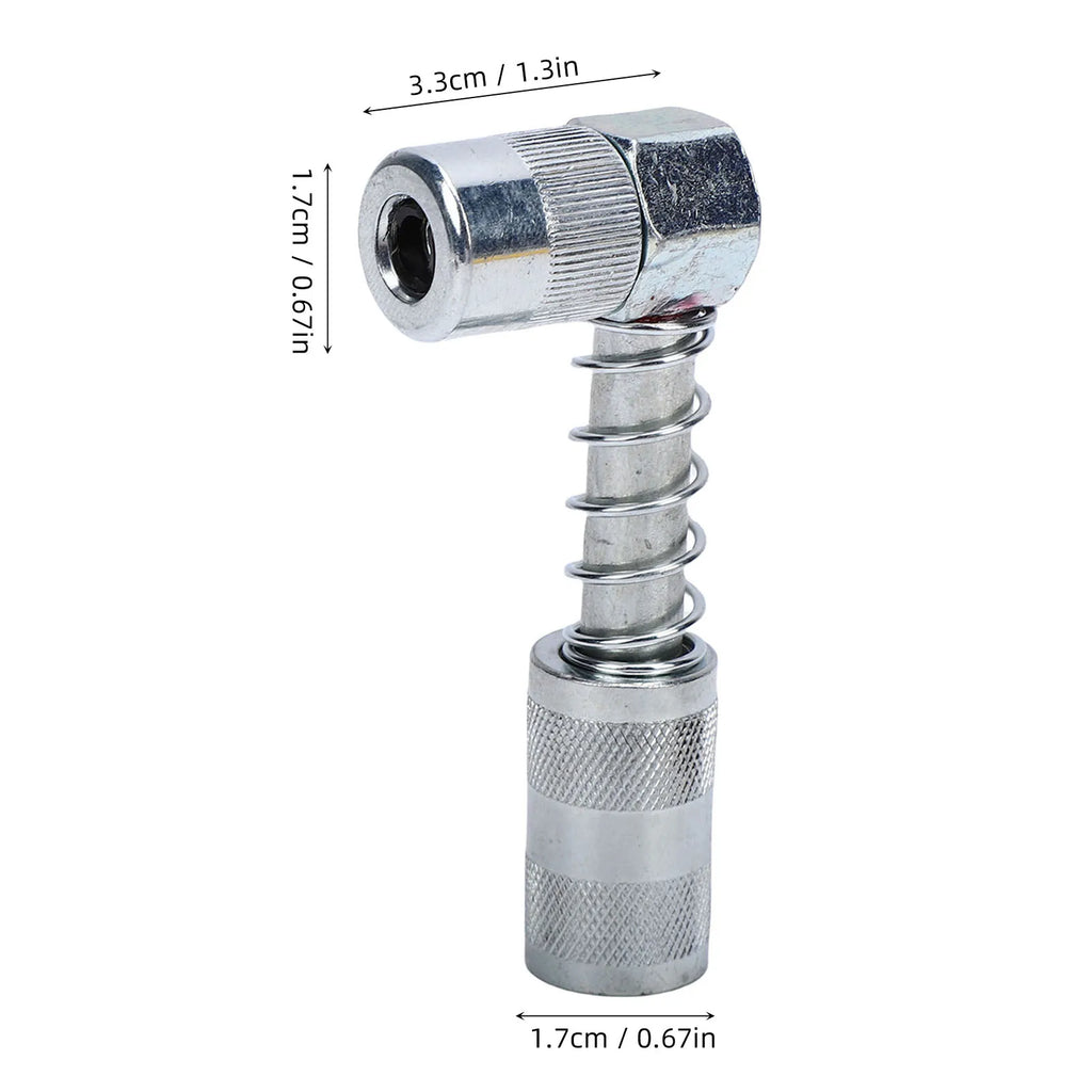 90 Degree Grease Gun Coupler Adapter Right Angle Fitting Pressure