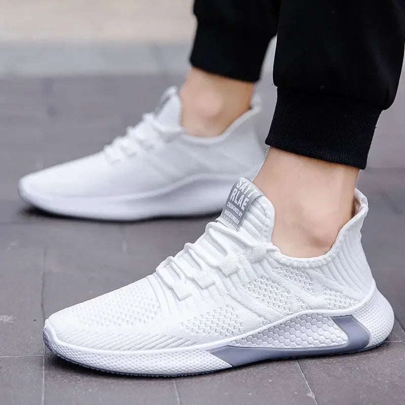 YBQJOO Men's Breathable Mesh Casual Sneakers | Lightweight Flat
