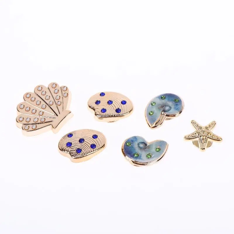 Coastal Shoe Charms 16 Pcs – Starfish & Conch Clog Decor