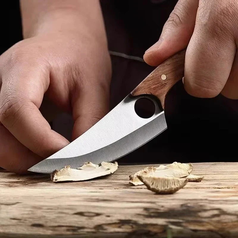 Professional Stainless Steel Boning Knife – Solid Wood Handle
