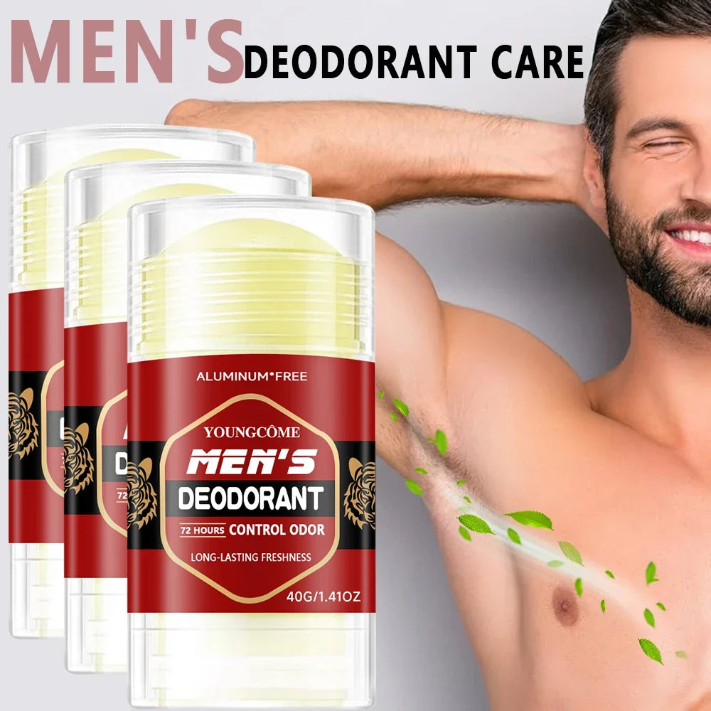 YOUNGCOME Men's Deodorant Stick – Aluminum-Free 72Hr Odor Control