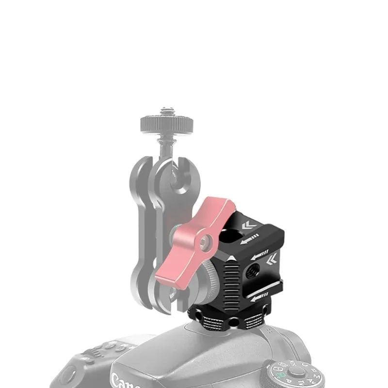 Triple Cold Shoe Mount Adapter for DSLR Camera Cage Rig