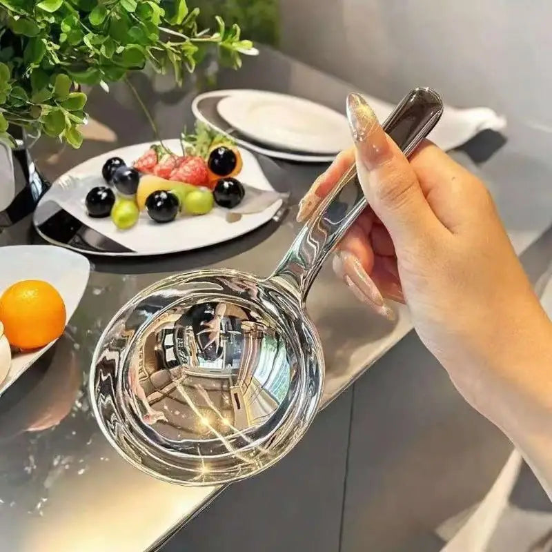 Stainless Steel Large Round Soup Spoon | Short Handle Ladle