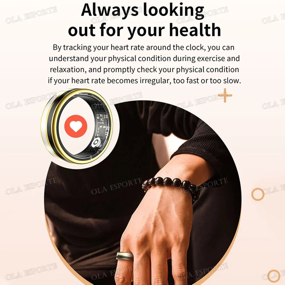 Bluetooth Smart Ring – Heart Rate, SpO₂ & Sleep Tracker