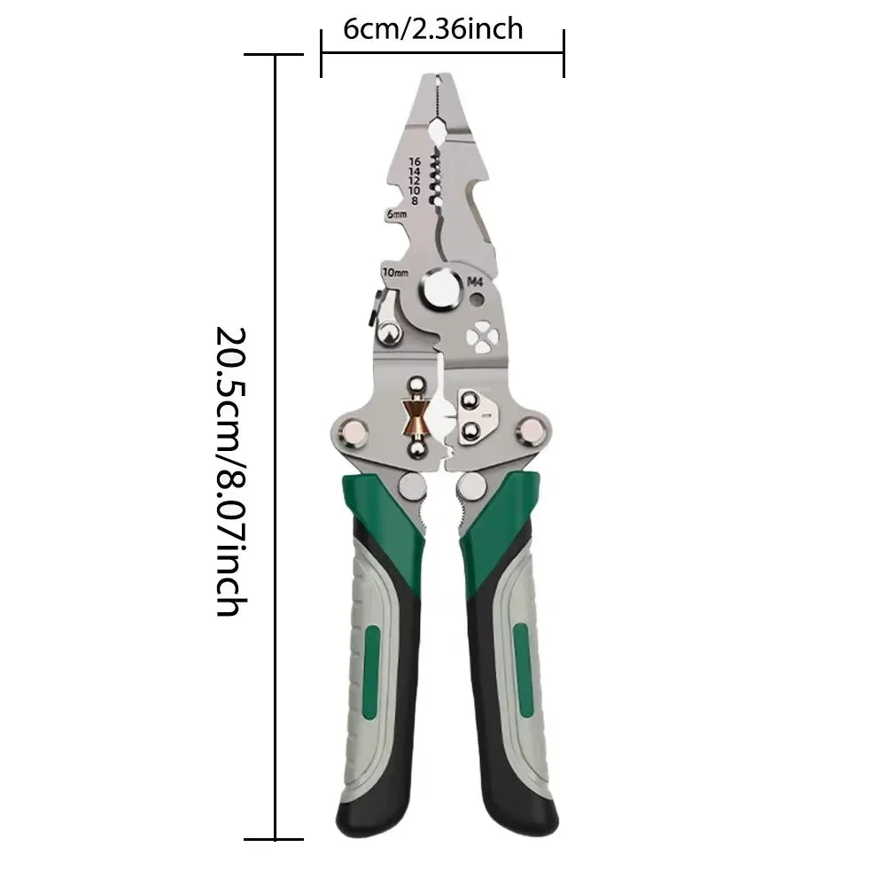 18-in-1 Foldable Wire Stripping & Crimping Pliers Tool
