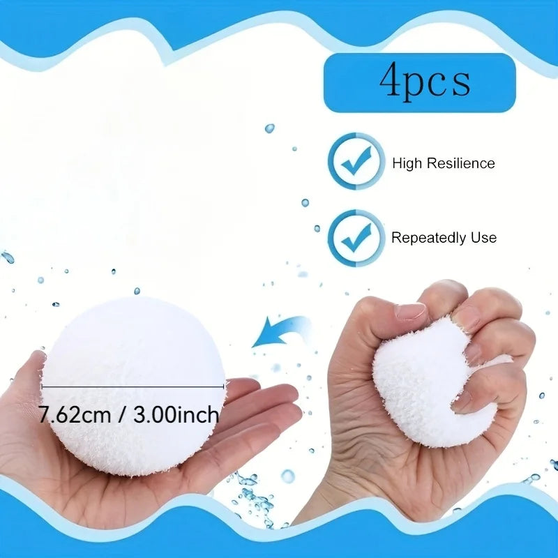 2 Reusable 3-Inch Oil Absorbing Sponge Cleaning Balls Pools Tubs Spa