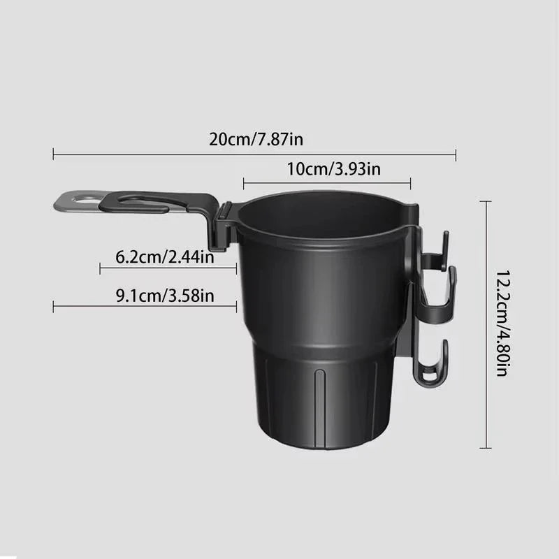 Car Headrest & Vent Cup Holder Organizer – Phone Mount & Hook