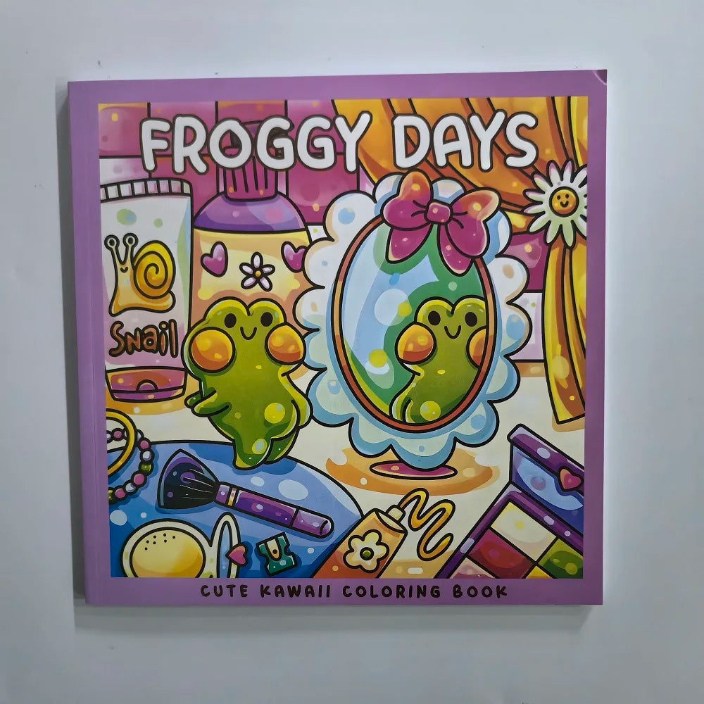 Froggy Days Kawaii Frog Coloring Book Adorable Adventures Relaxing