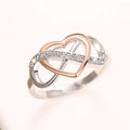 Huitan Two-Tone Cubic Zirconia Wedding Band Ring for Women