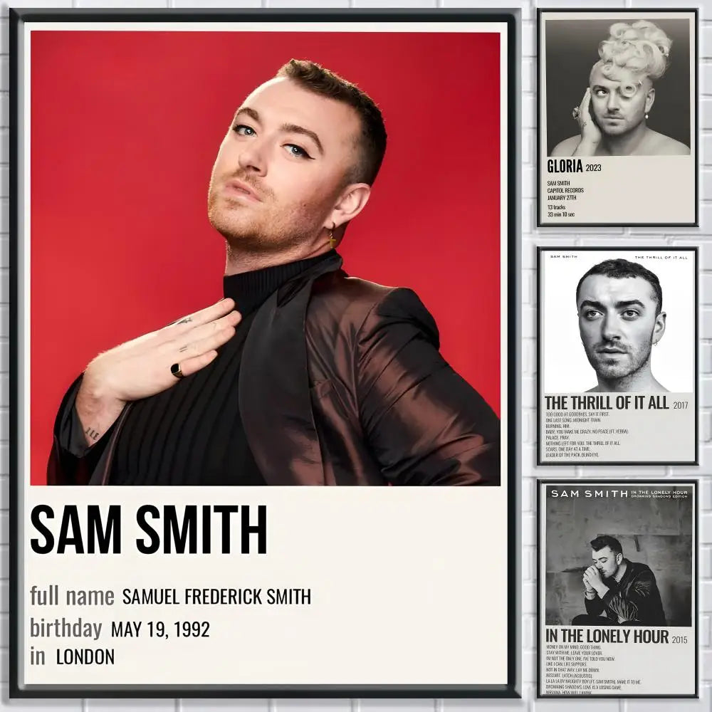 Sam Smith HD Wall Poster – Self-Adhesive Waterproof PVC Art