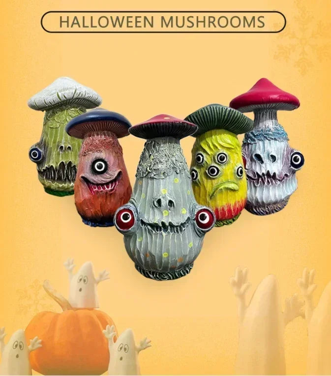 Resin Monster Skull Mushroom Figurine – Home & Garden Decor
