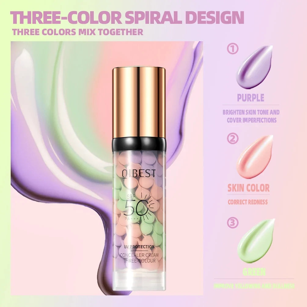 QiBest 2-Pack Liquid Concealer & Face Primer – Brightening