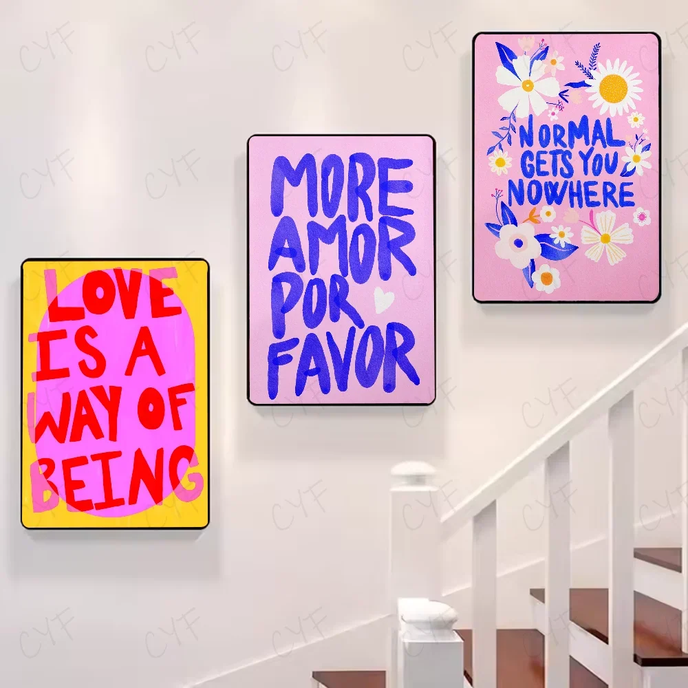 Minimalist Love Quotes Wall Poster – Waterproof PVC Art Sticker