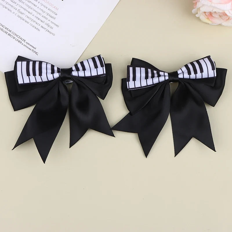 Piano Key Bow Hair Clip – Musical Non-Slip Grip for Women