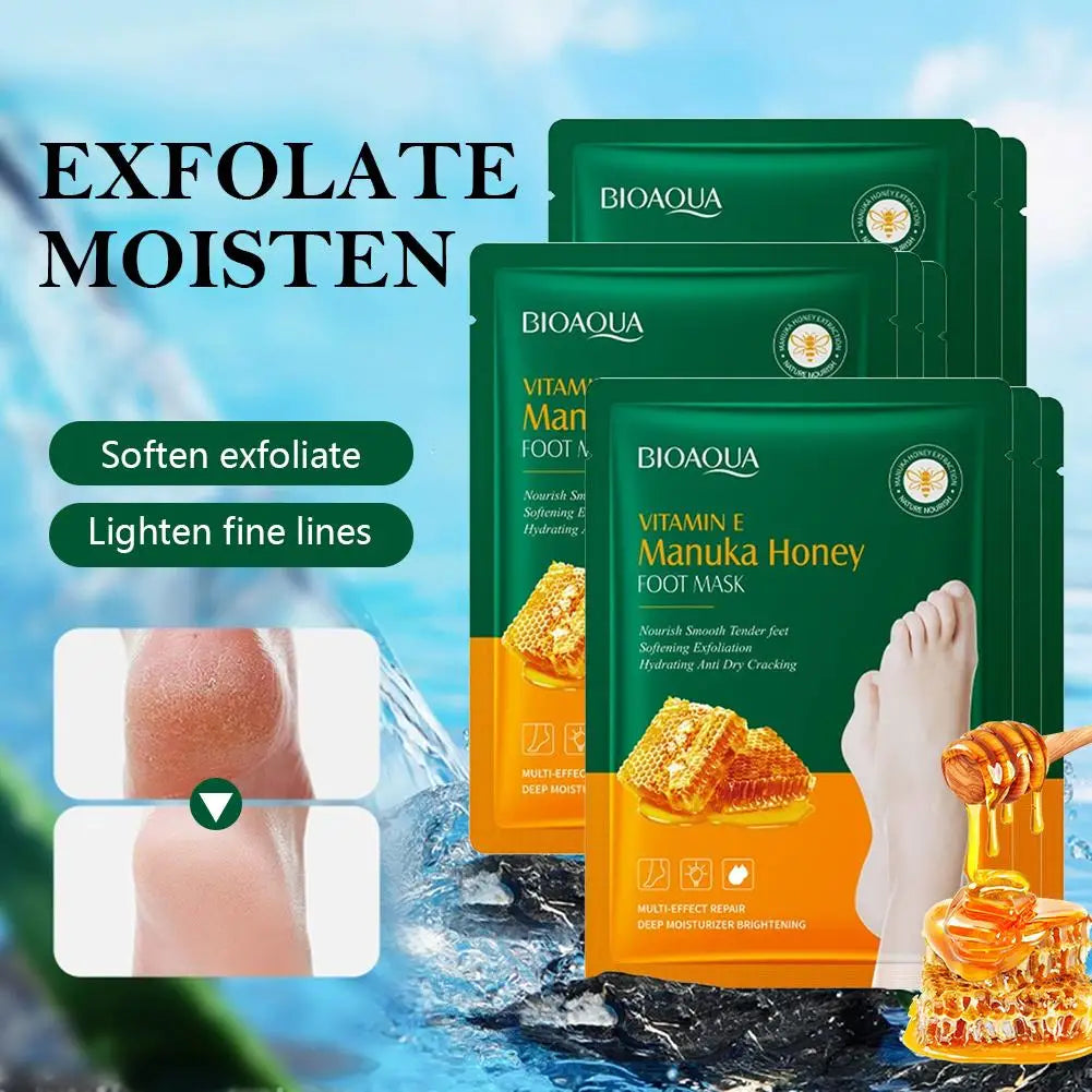 Vitamin E & Manuka Honey Foot Mask | Moisturizing & Exfoliating