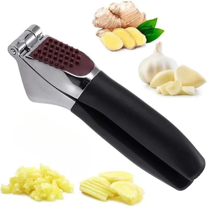 Zinc Alloy Garlic Press & Ginger Mincer – Non-Slip Handle