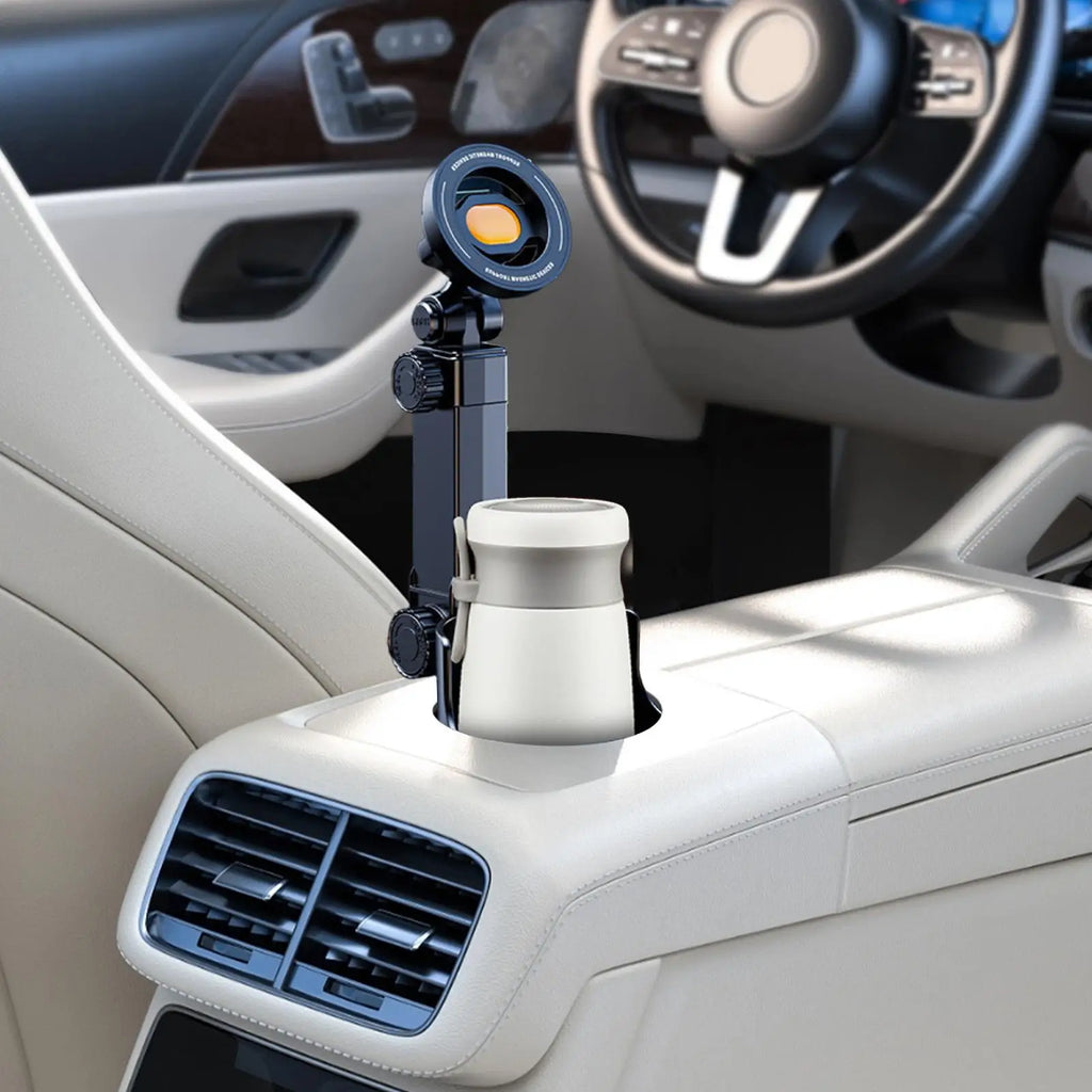 2-in-1 Magnetic Cup Holder Car Phone Mount | 360° Rotating