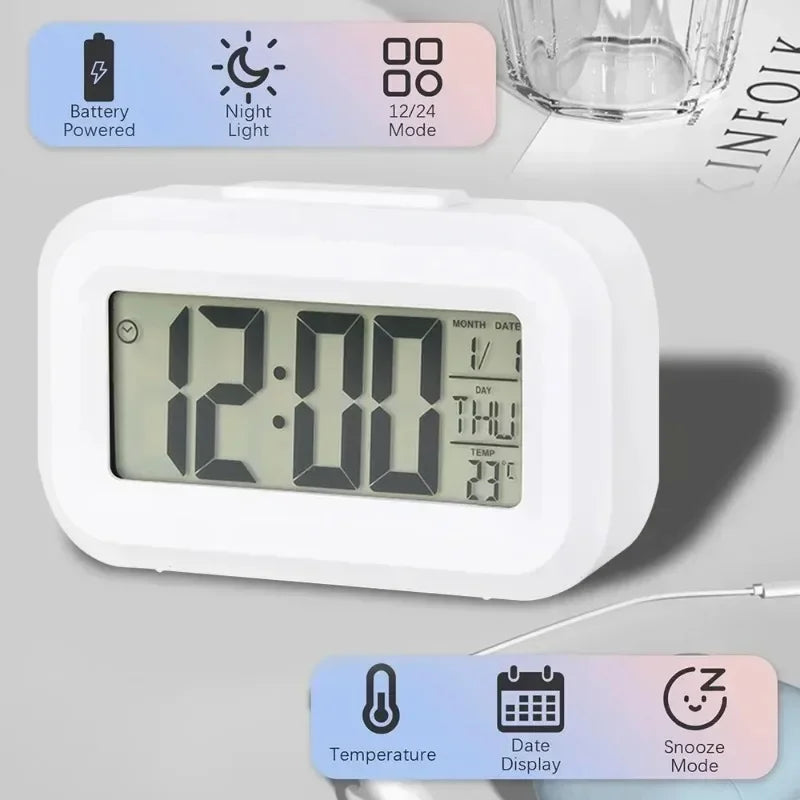 LED Digital Alarm Clock | Calendar, Temperature & Backlight