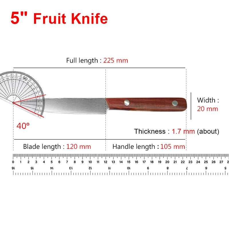 InLeung Damascus Steel Chef Knife – Sharp Wood Handle Kitchen Blade
