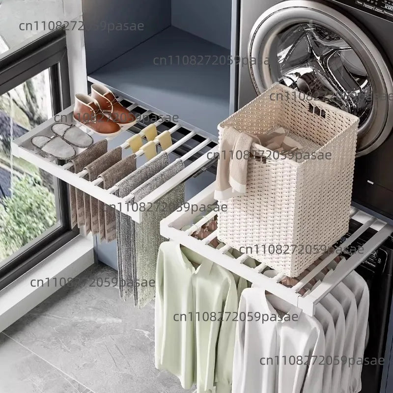 Hidden Pull-Up Drying Rack – Balcony & Laundry Wall Mount