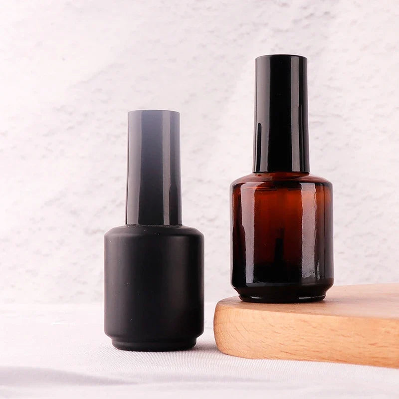 15ml Empty Glass Nail Polish Bottle with Lid & Brush