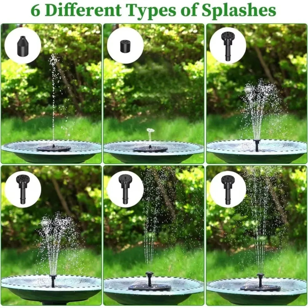 3.5W Solar Bird Bath Fountain Pump – 6 Nozzles | Garden Pond