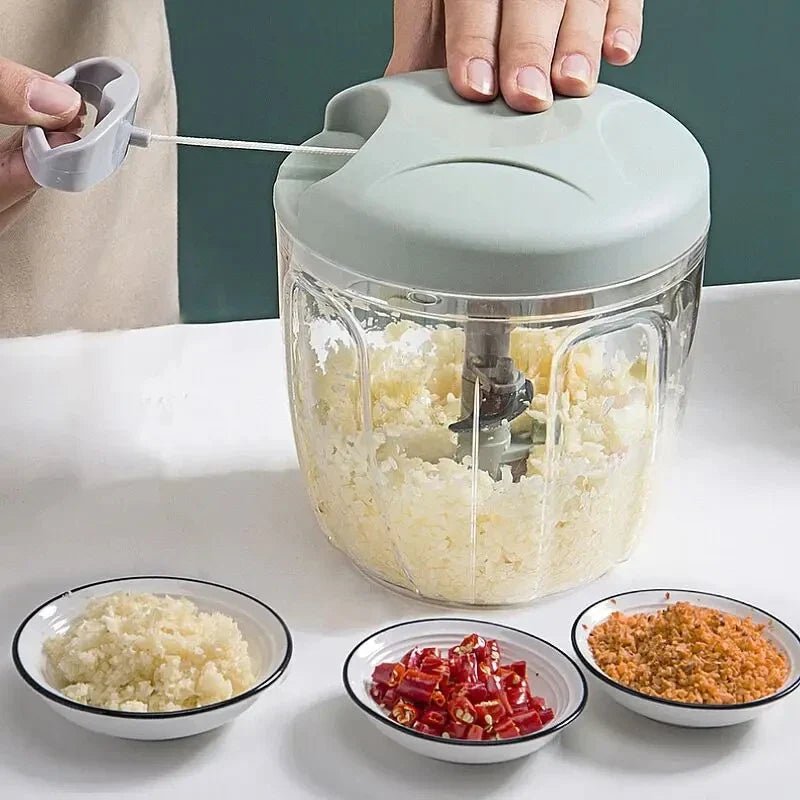 Manual Hand Pull Food Chopper – Garlic, Veggie & Herb Mincer