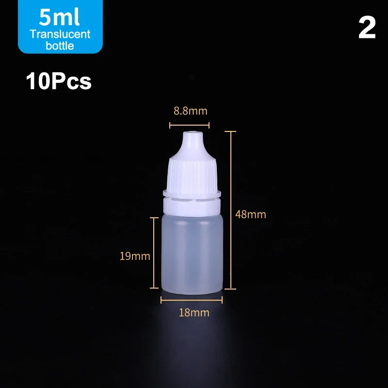 10-Pack Refillable Empty Eye Drop Squeeze Bottles 5–30ml