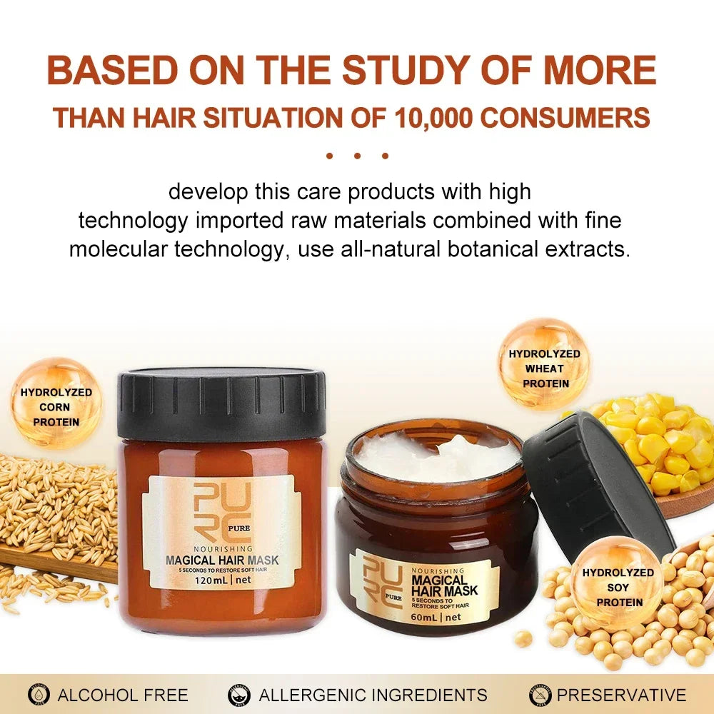 PURC 5-Second Keratin Hair Mask – Frizz Repair & Argan Oil