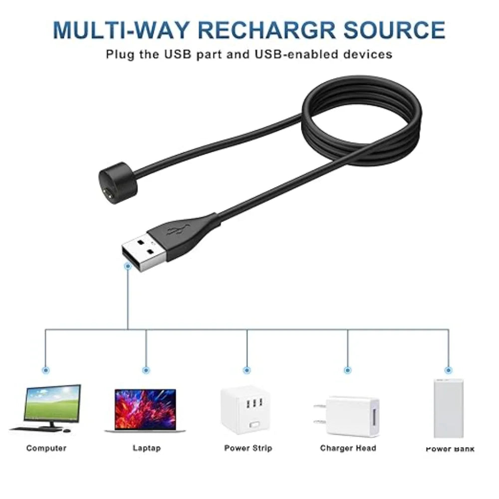 2-Pack USB Charger for Xiaomi Mi Band 5/6/7 & Amazfit Band 5