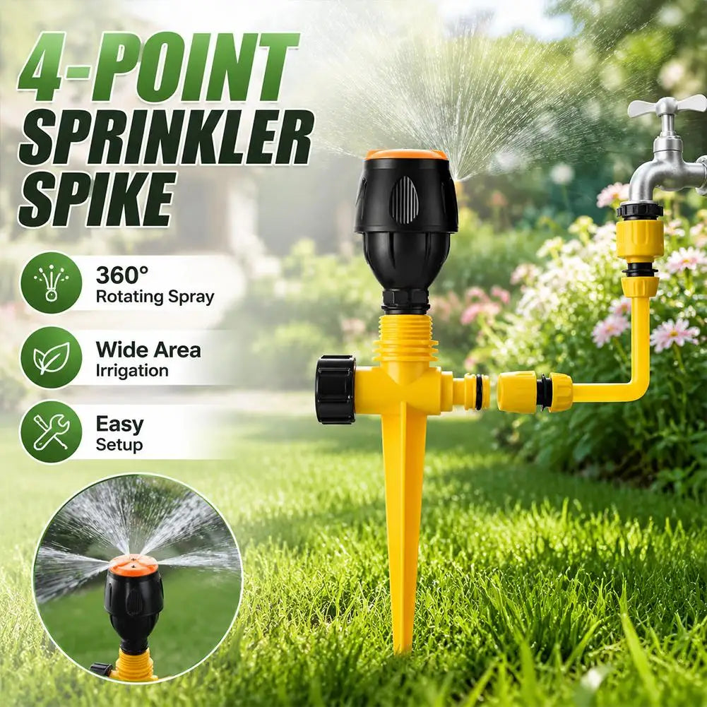 360° Rotating Garden Sprinkler with Ground Spike | Large Area