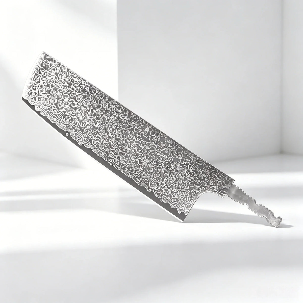 67-Layer Damascus Steel Chef Knife Blank – Hand Forged, No Handle