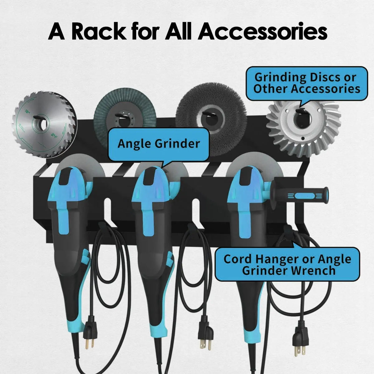 Angle Grinder Holder Metal Rack Stand Storage Wall Mount Bracket Cord