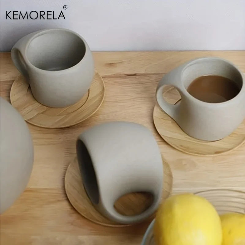 KEMORELA Speckled Ceramic Coffee Mugs – Latte & Espresso Cups