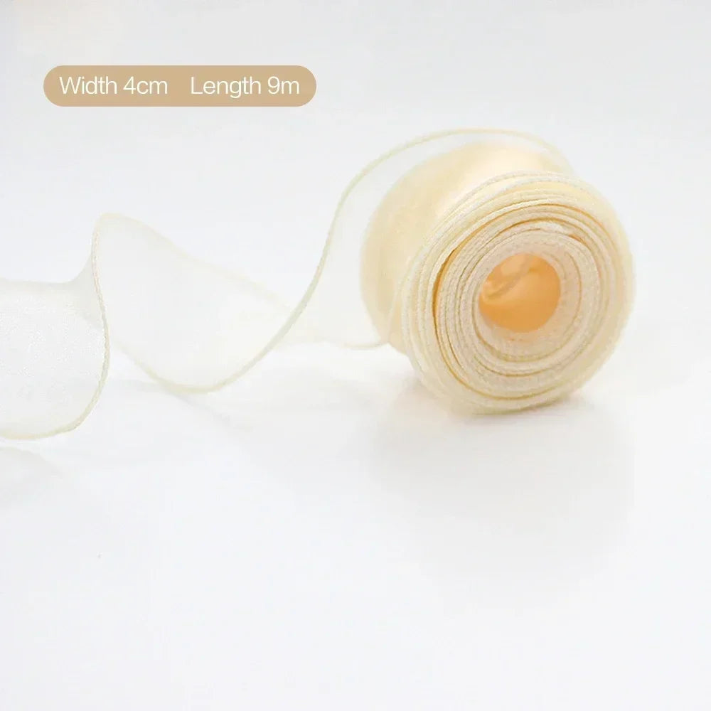 10 Yards Roll Sheer Chiffon Organza Satin Ribbon Wrapping Decoration