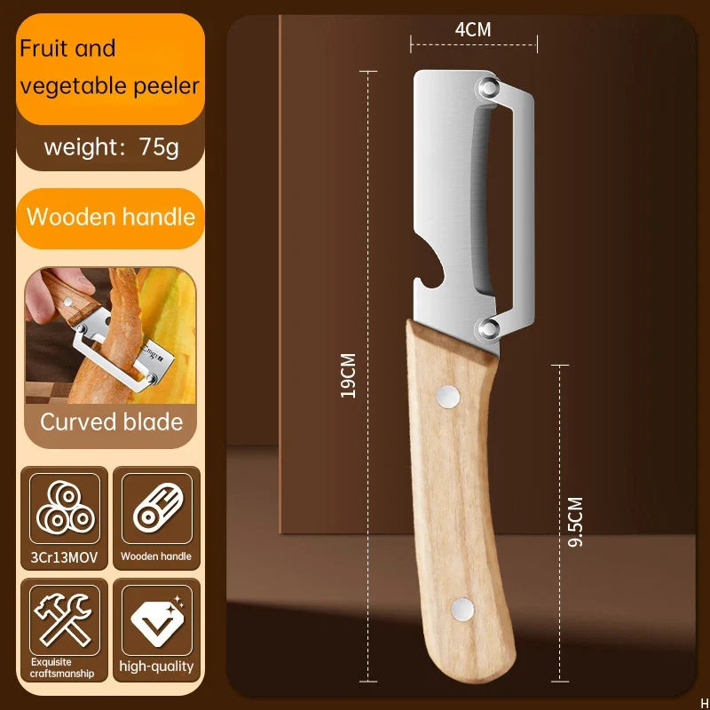Stainless Steel Peeler Wooden Handle – Fruit & Veg Peeler