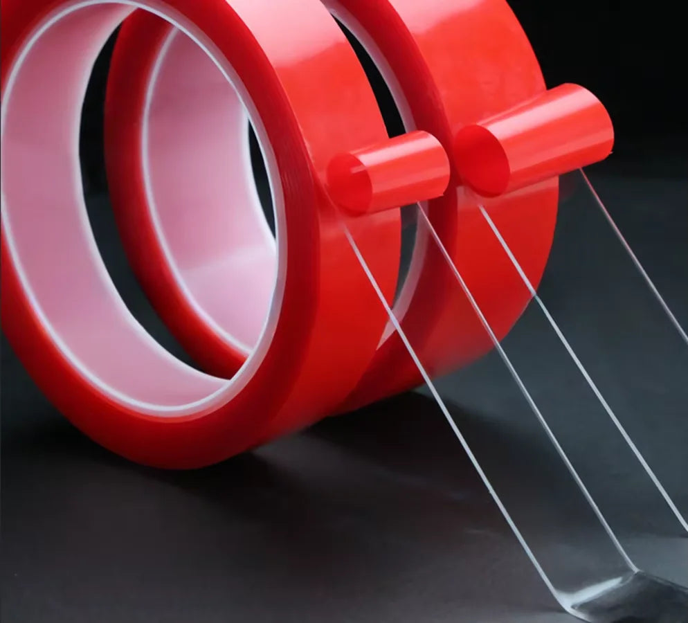 2-Pack Double Sided Tape – Waterproof No-Trace Red Film