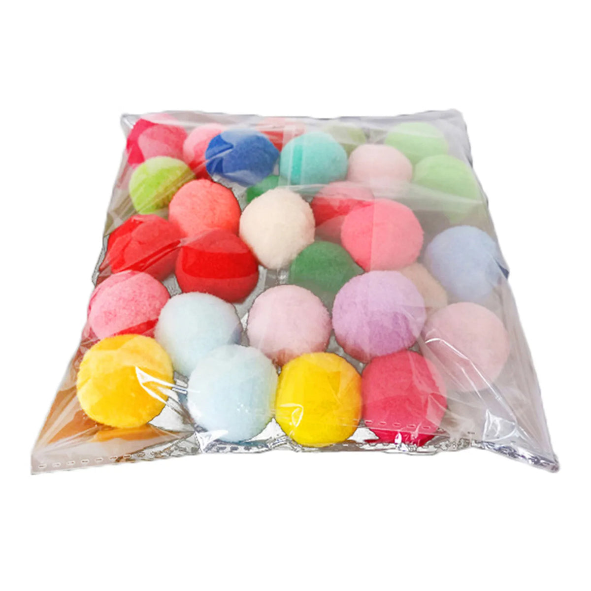30-Pack Soft Plush Cat Toy Balls – Colorful Kitten Pompons