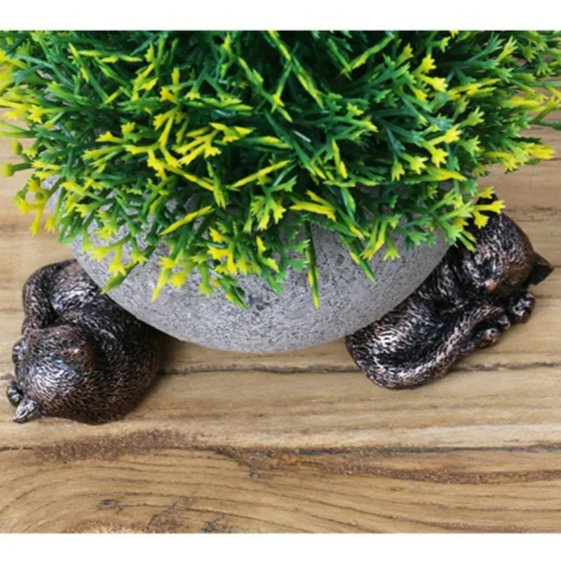 Animal Flowerpot Support Frame Dog Cat Rabbit Shaped Plant Pot Foot