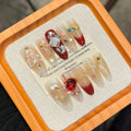 Christmas Press On Nails – Gingerbread & Snowflake 10pc Set