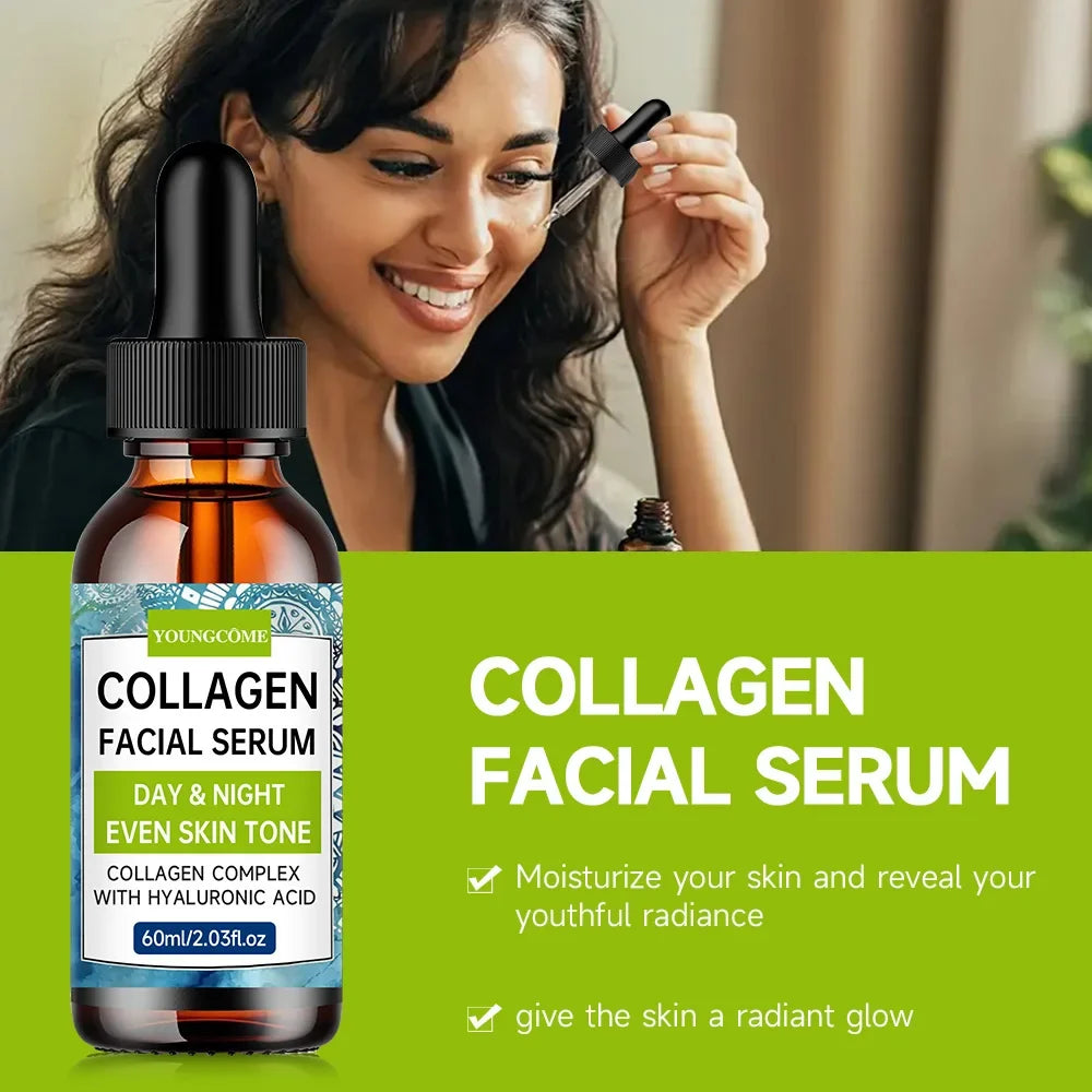 Collagen Face Serum Hyaluronic Acid Day Night Hydrating Moisturizer