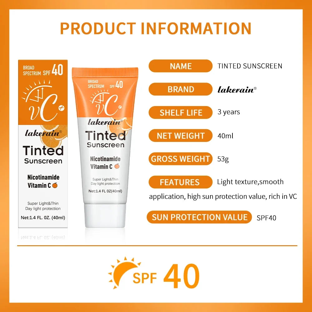SPF40 Tinted Moisturizing Vitamin C Sunscreen for Skin Protection