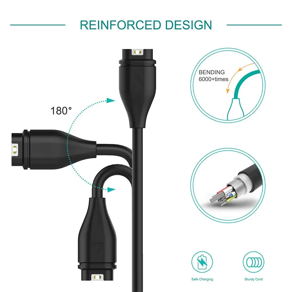 2-Pack Garmin Smartwatch USB Replacement Charger – Fast Charge