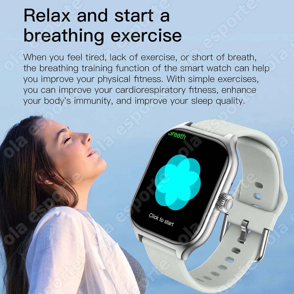 Outdoor Smart Watch Men Women 2 01'' HD Screen Heart Rate Bluetooth