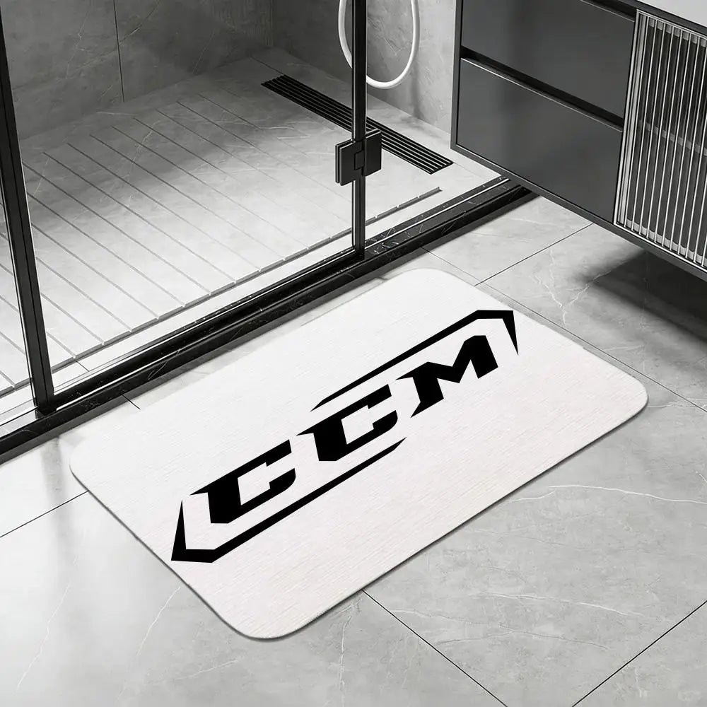 Diatomite Bath Mat – Hockey Print, Quick-Dry & Anti-Slip