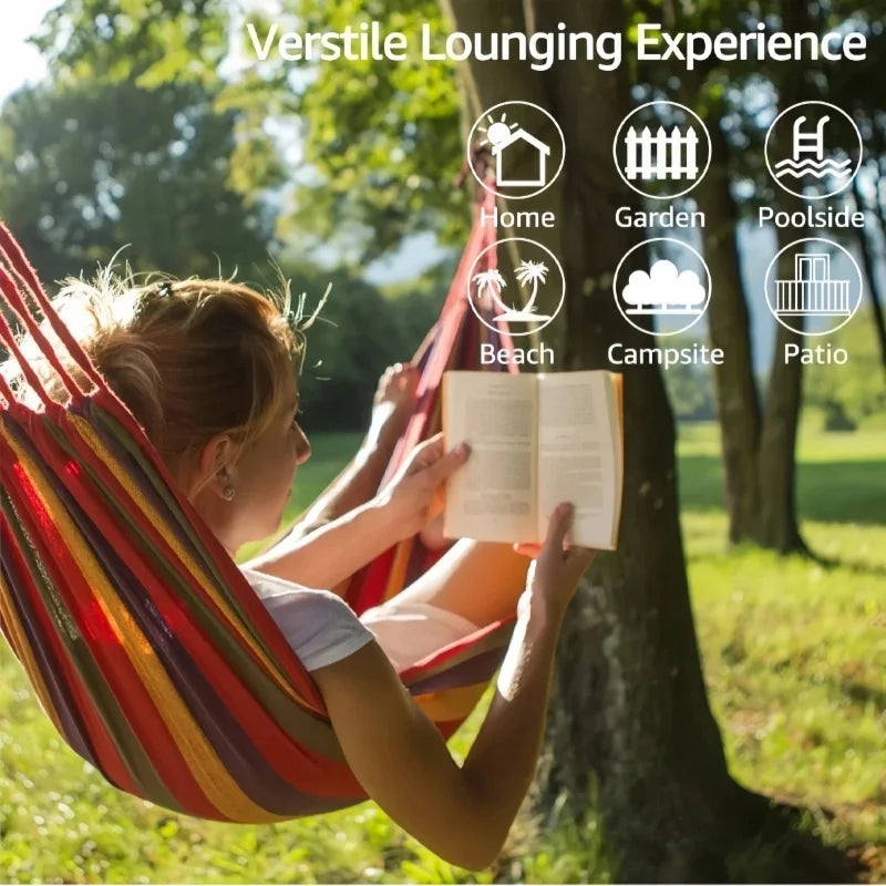Double Canvas Camping Hammock – Portable, Lightweight