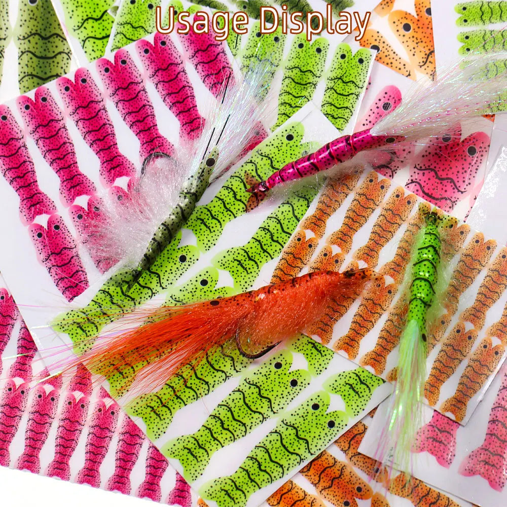 Pre-cut Realistic Shrimps Skin Fly Tying Material Wrap Prawn Scuds